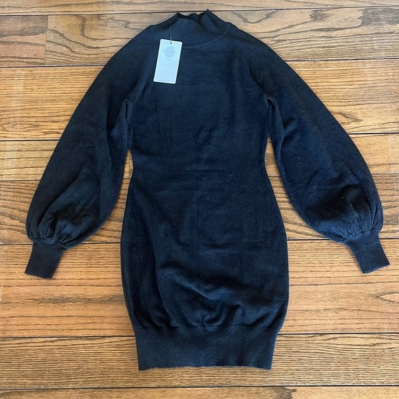 Exlura NEW Mock Neck Bodycon Mini Sweater Dress Size S - Picture 6 of 13